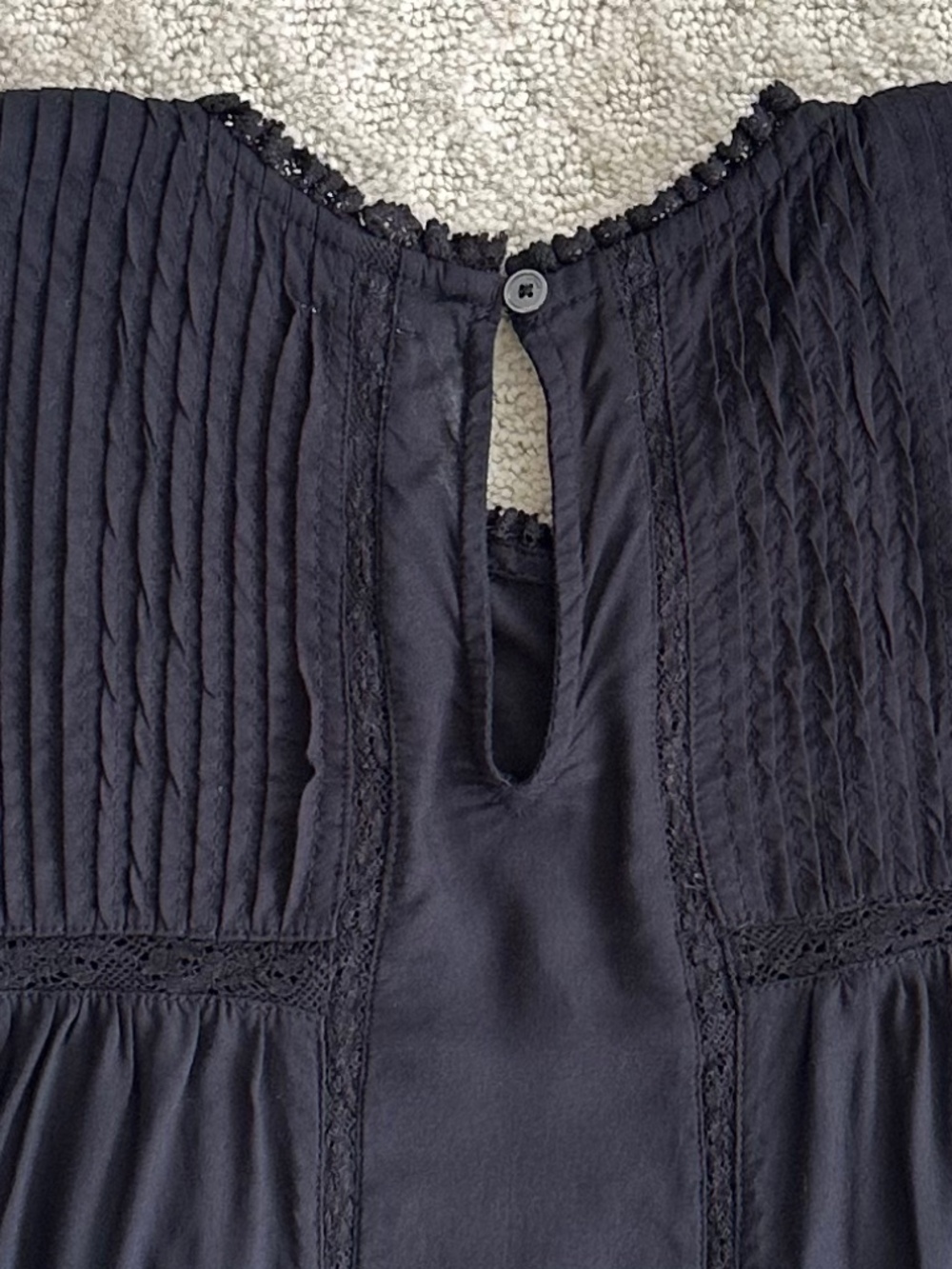 Aritzia Wilfred Wallflower Blouse Black Medium Romantic Relaxed Flowy Babydoll - Picture 6 of 10